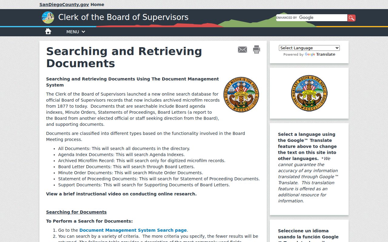 Imperial Beach previous residents county board records search