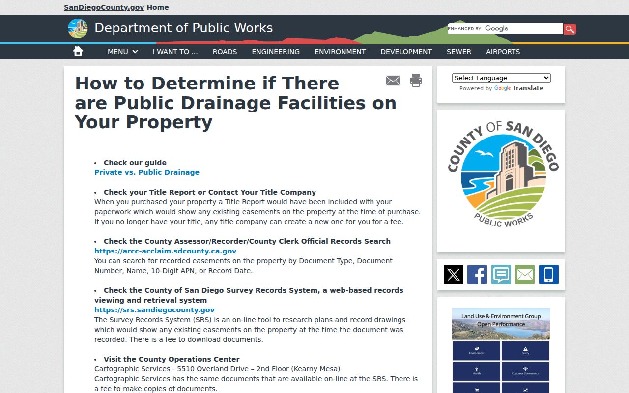 Imperial Beach street directory county deed and survey search guidance